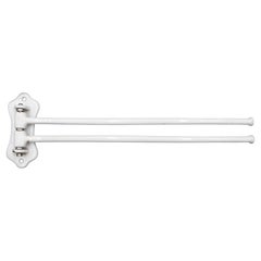 European 19 in. White Swing Double Arm Towel Rack