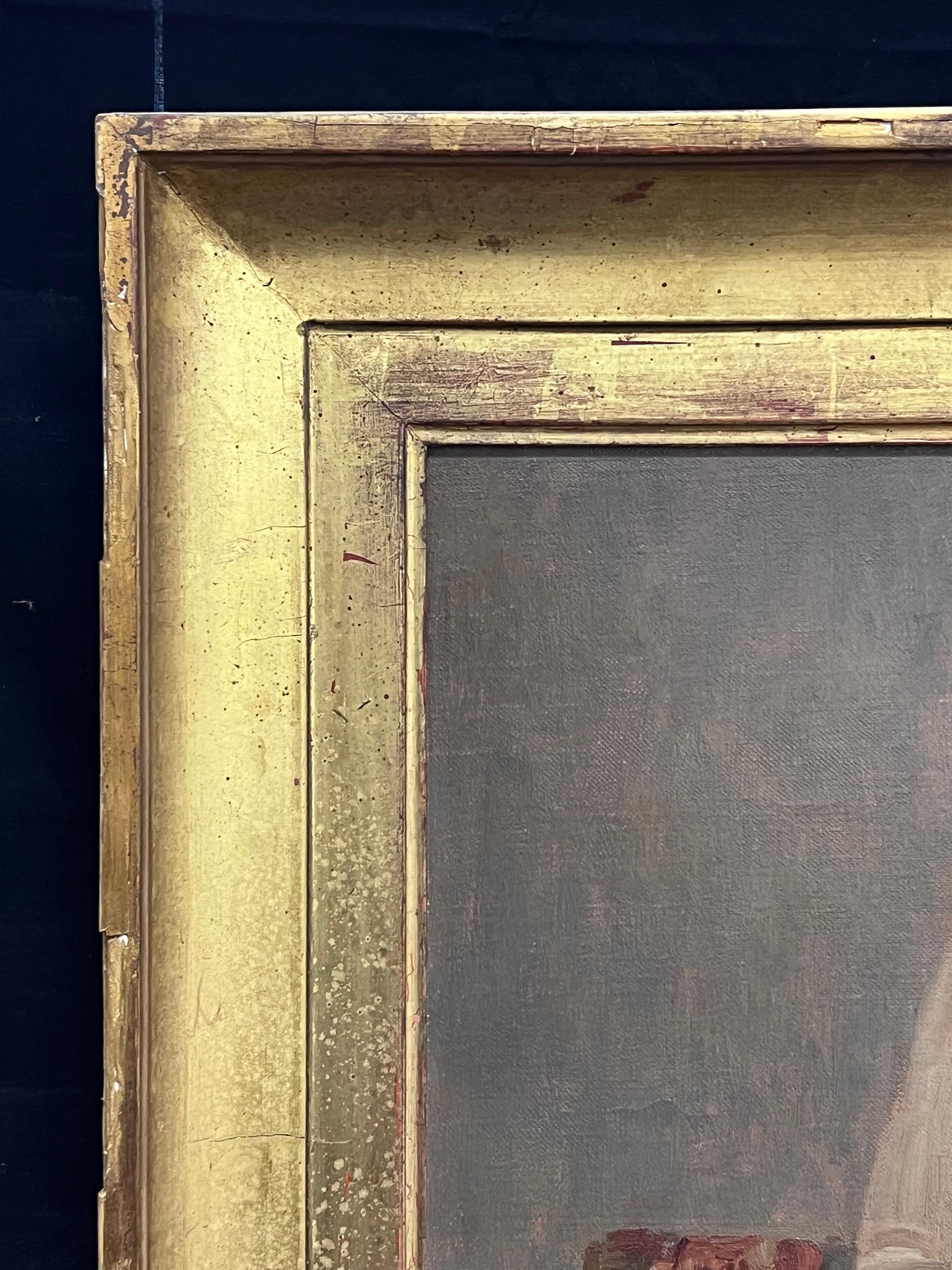 Grande ritratto a olio di un ragazzo in abiti d'epoca firmato e datato 1928 in vendita 1