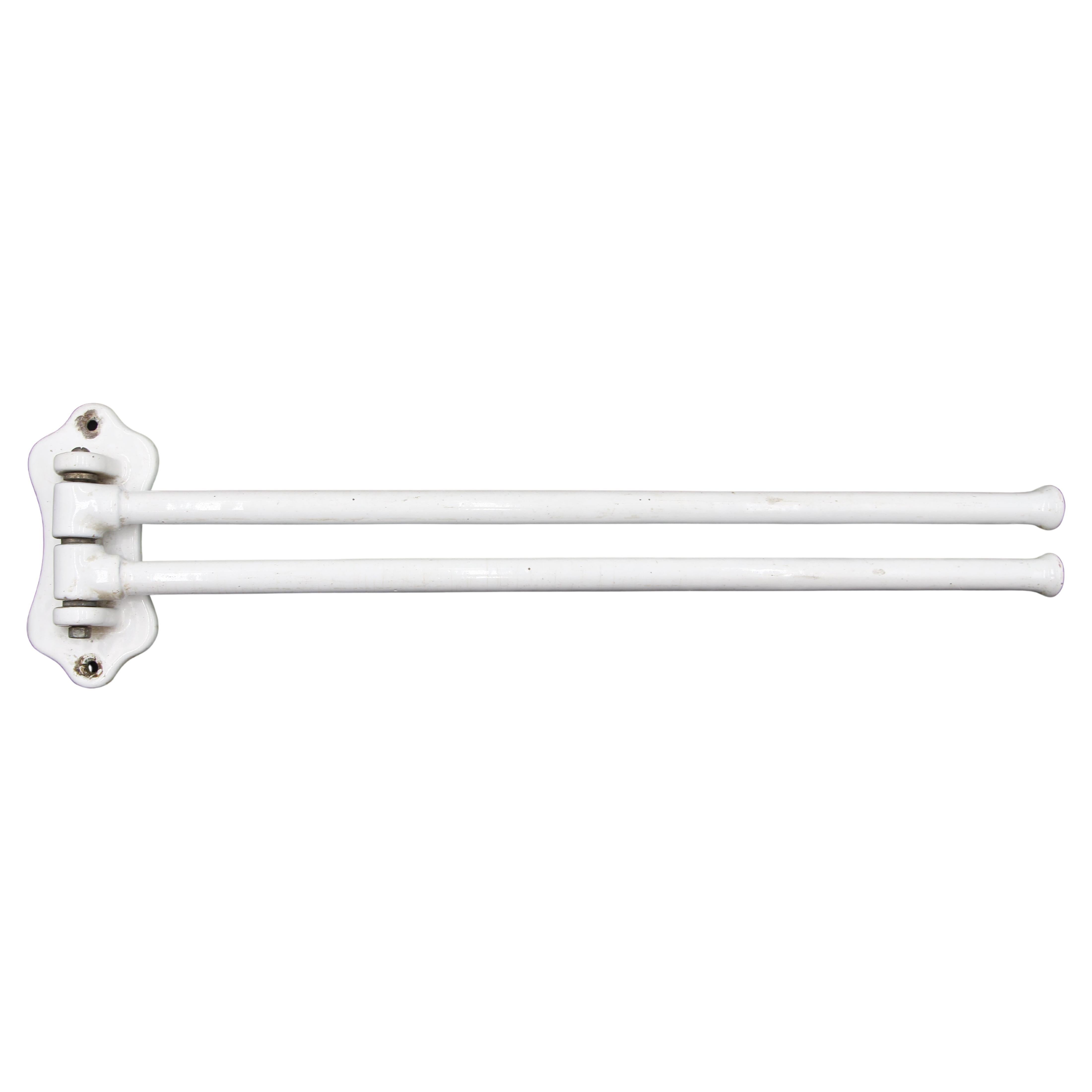 European 20 in. White Swing Double Arm Towel Rack en venta