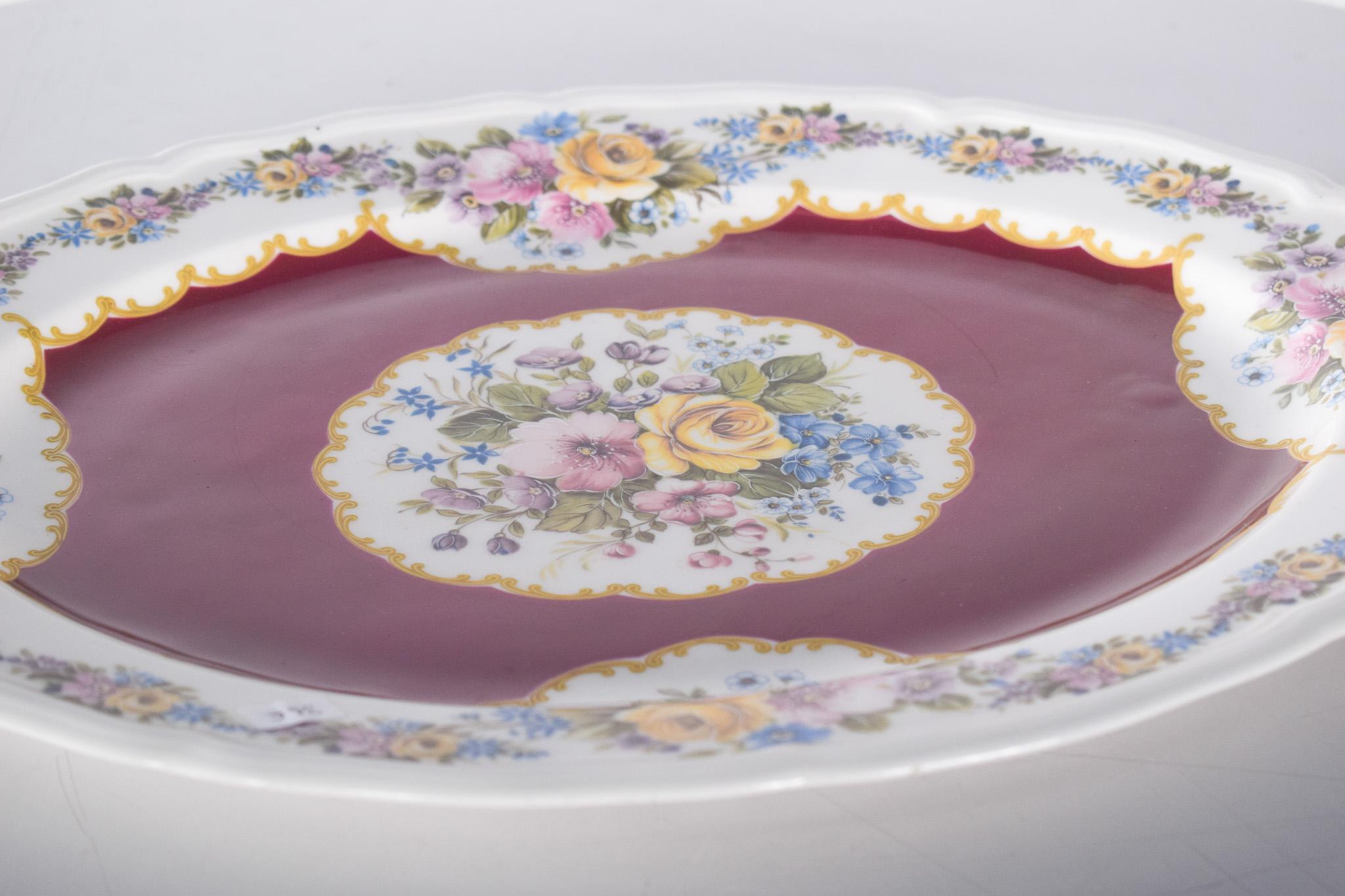 Pottery European Alfa Italian Ceramic Oval Platter For Sale