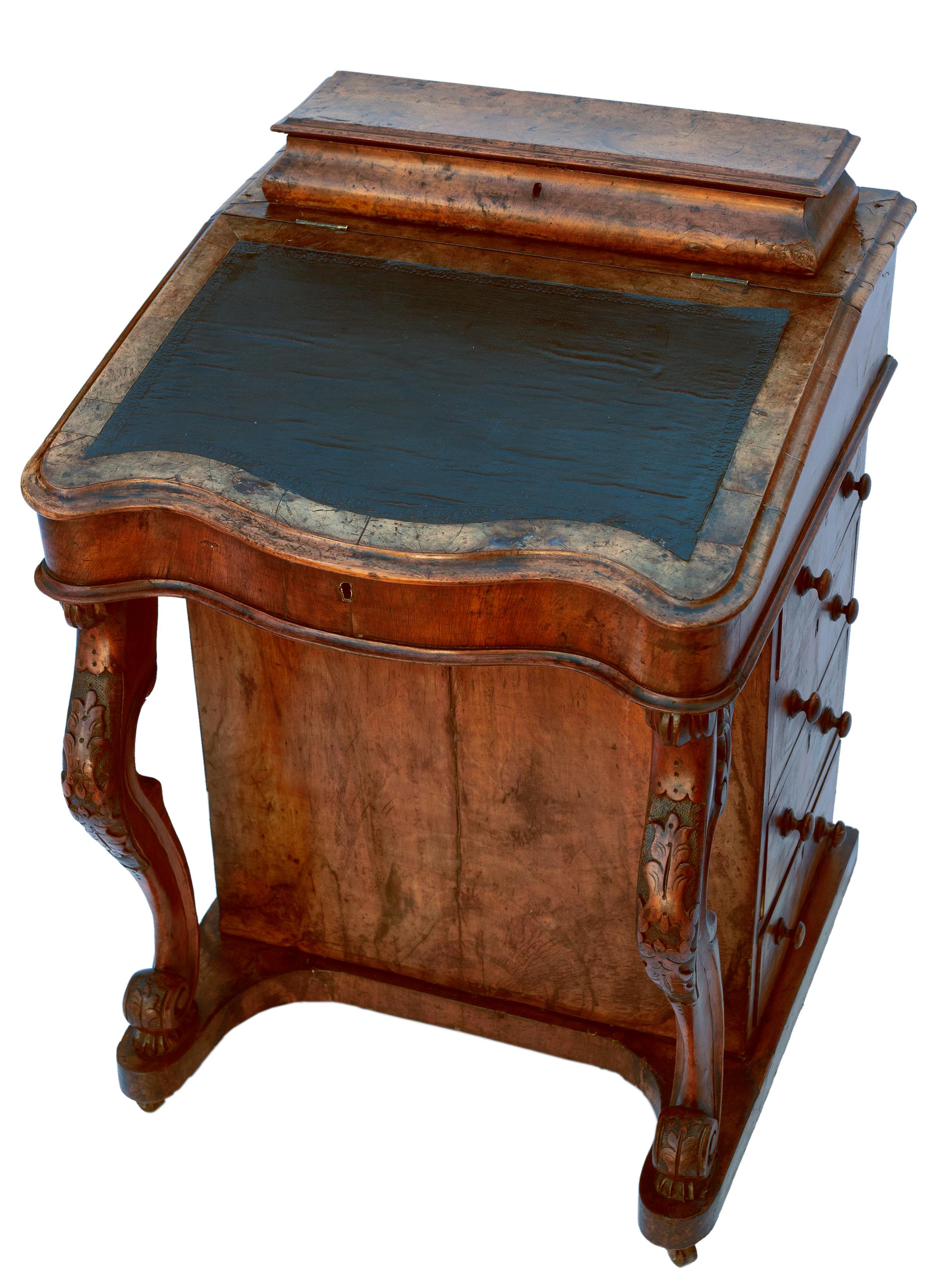 19th Century European Antique Davenport Desk For Sale
