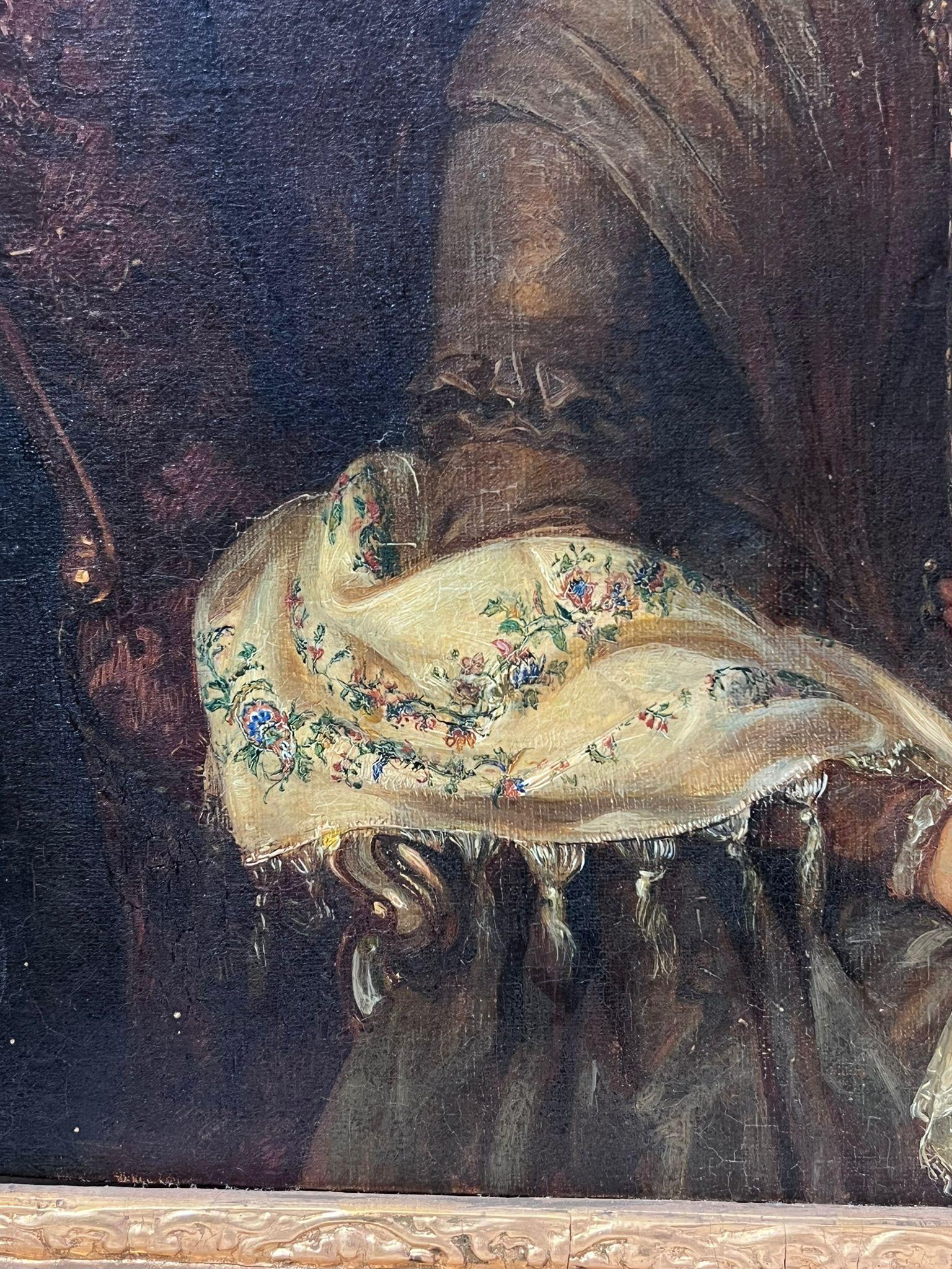 Ritratto di una signora con uno scialle floreale
Artista europeo, XIX secolo
olio su tela, incorniciato
cornice: 24 x 19,5 pollici
tela: 17 x 13 pollici
provenienza: collezione privata, Regno Unito
condizioni: ottime e solide condizioni, anche se