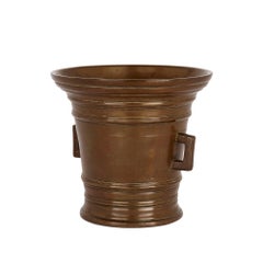 European Antique Pestle and Mortar in Brass