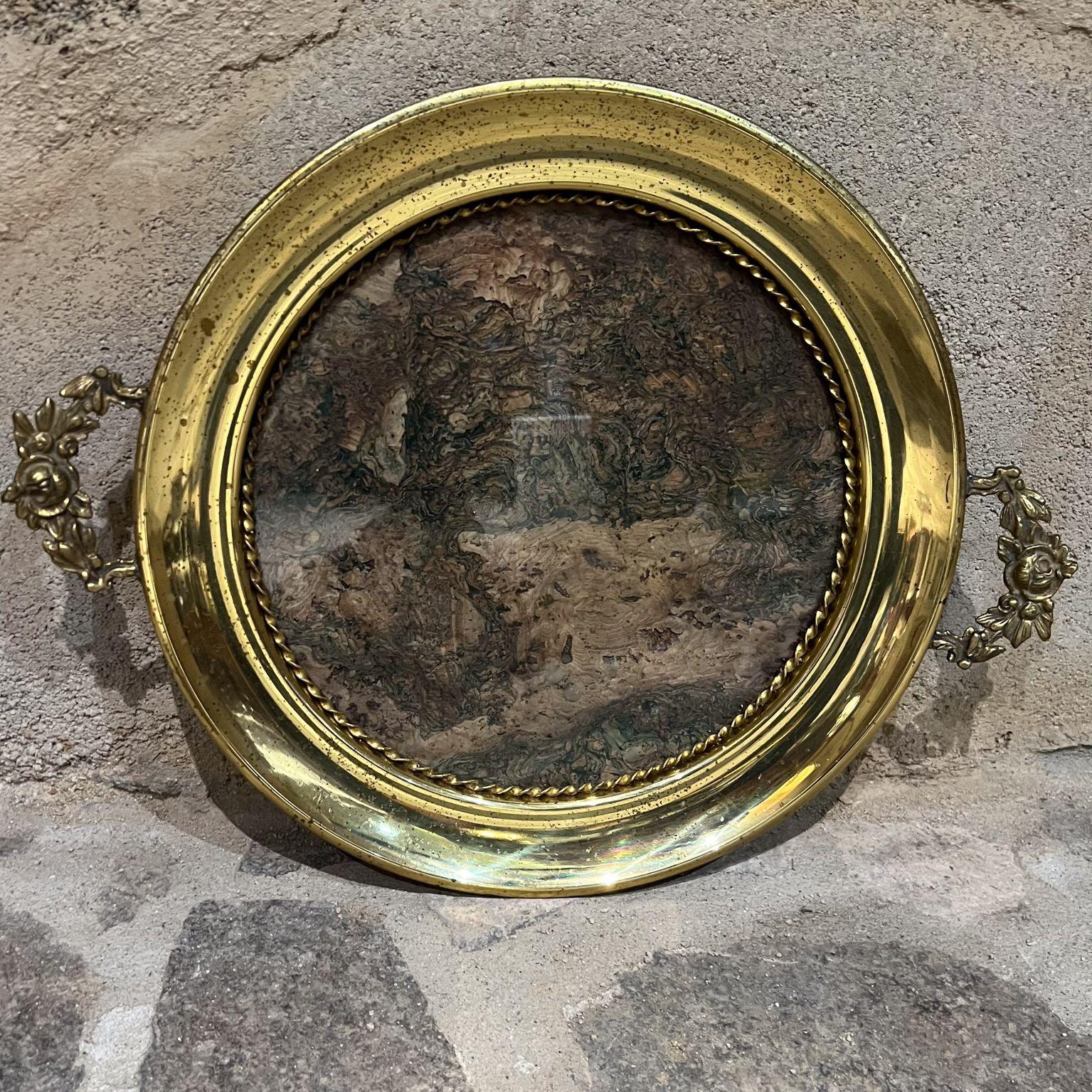 20th Century European Antique Service Tray Ornate Brass  For Sale