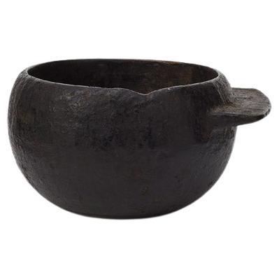 European antique tarred wooden pot, 17th Century