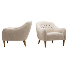 Vintage European Armchairs Upholstered in Bouclé Fabric, Europe Late 20th Century