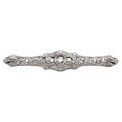 European Art Deco 3.10 Carat Diamond Brooch