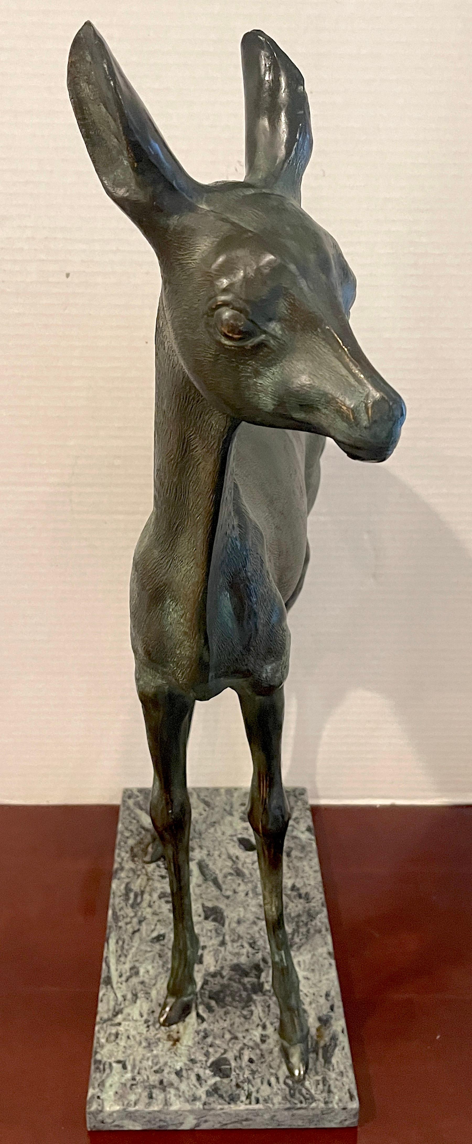Early 20th Century European Art Deco Bronze of a Standing Fawn