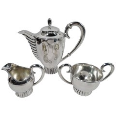 European Art Deco Classical Silver 3-Piece Coffee Set