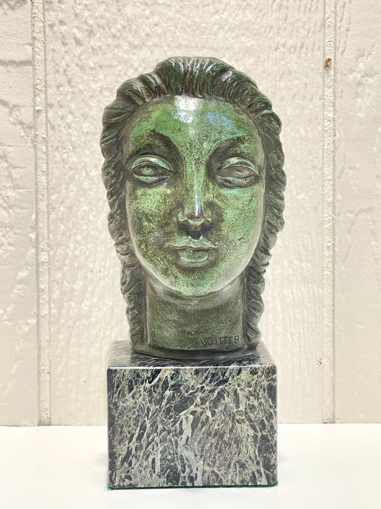 European Art Deco Portrait Bust of a Lady For Sale at 1stDibs