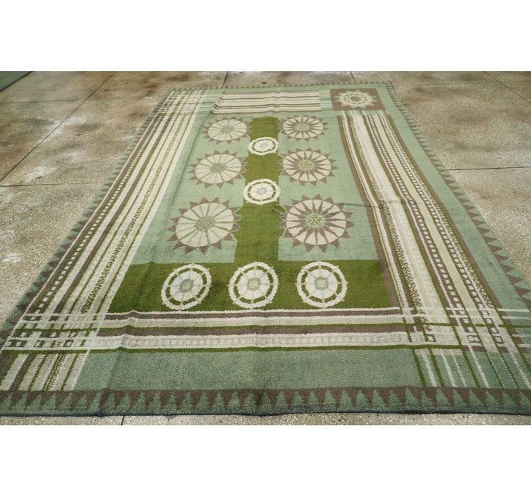 European Art Deco Rug Inspired by Edward McKnight Kauffer in Laurel