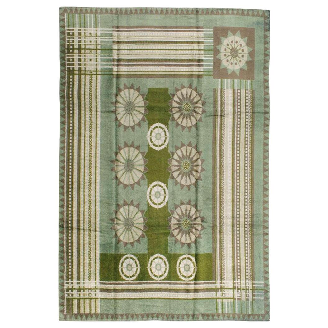 European Art Deco Rug Inspired by Edward McKnight Kauffer in Laurel