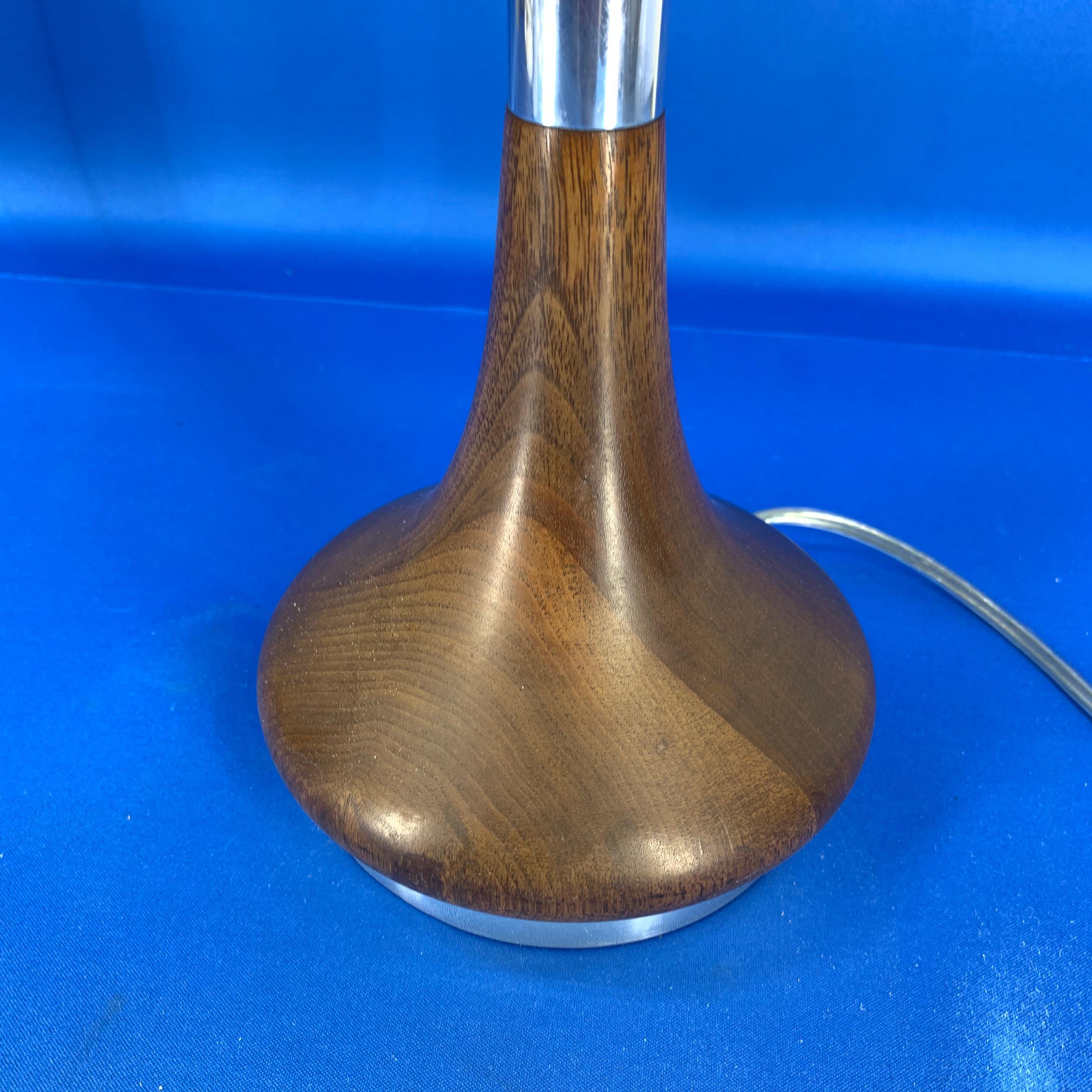 Scandinavian Art Deco Table Lamp With Chrome Shade And Solid Brass Finial 7