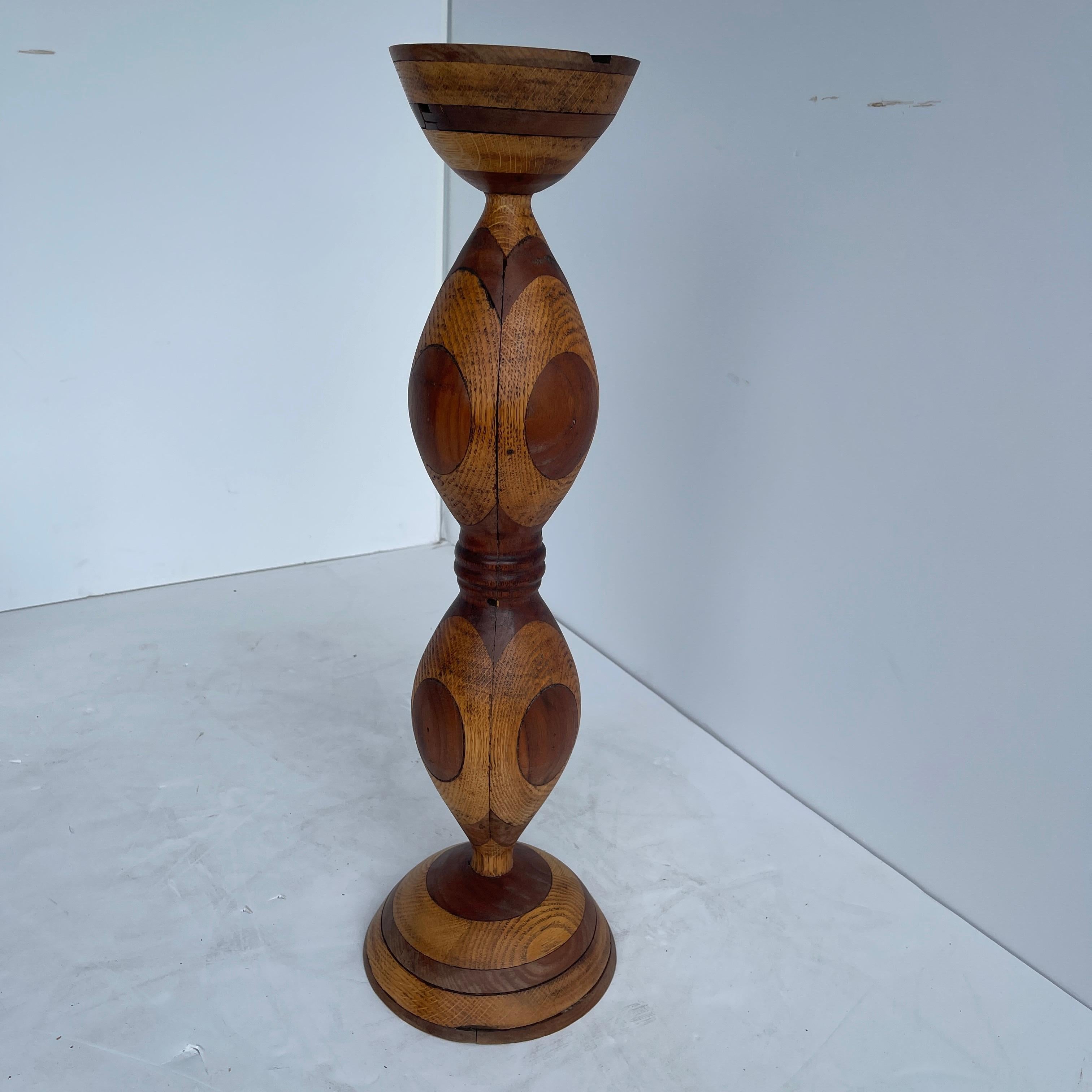 Oak European Art Deco Wooden Ash Tray Stand, circa 1930's