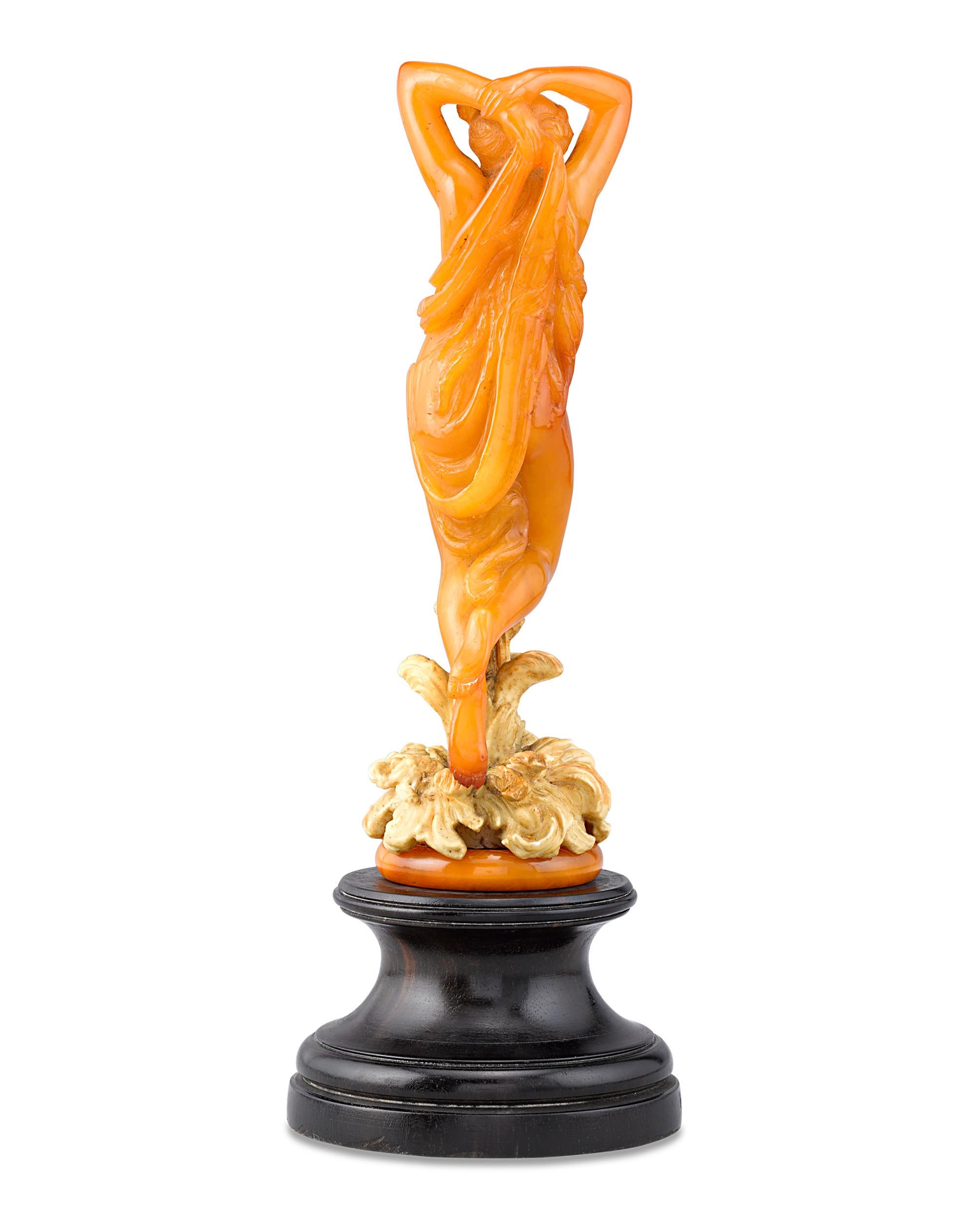 Unknown European Art Nouveau Amber Nymph Statuette