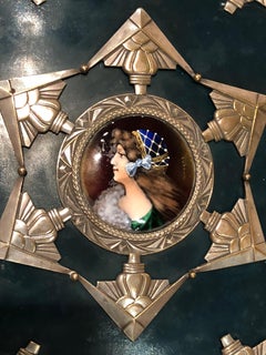 European Art Nouveau Art Deco Metal and Enamel Curiosity Box