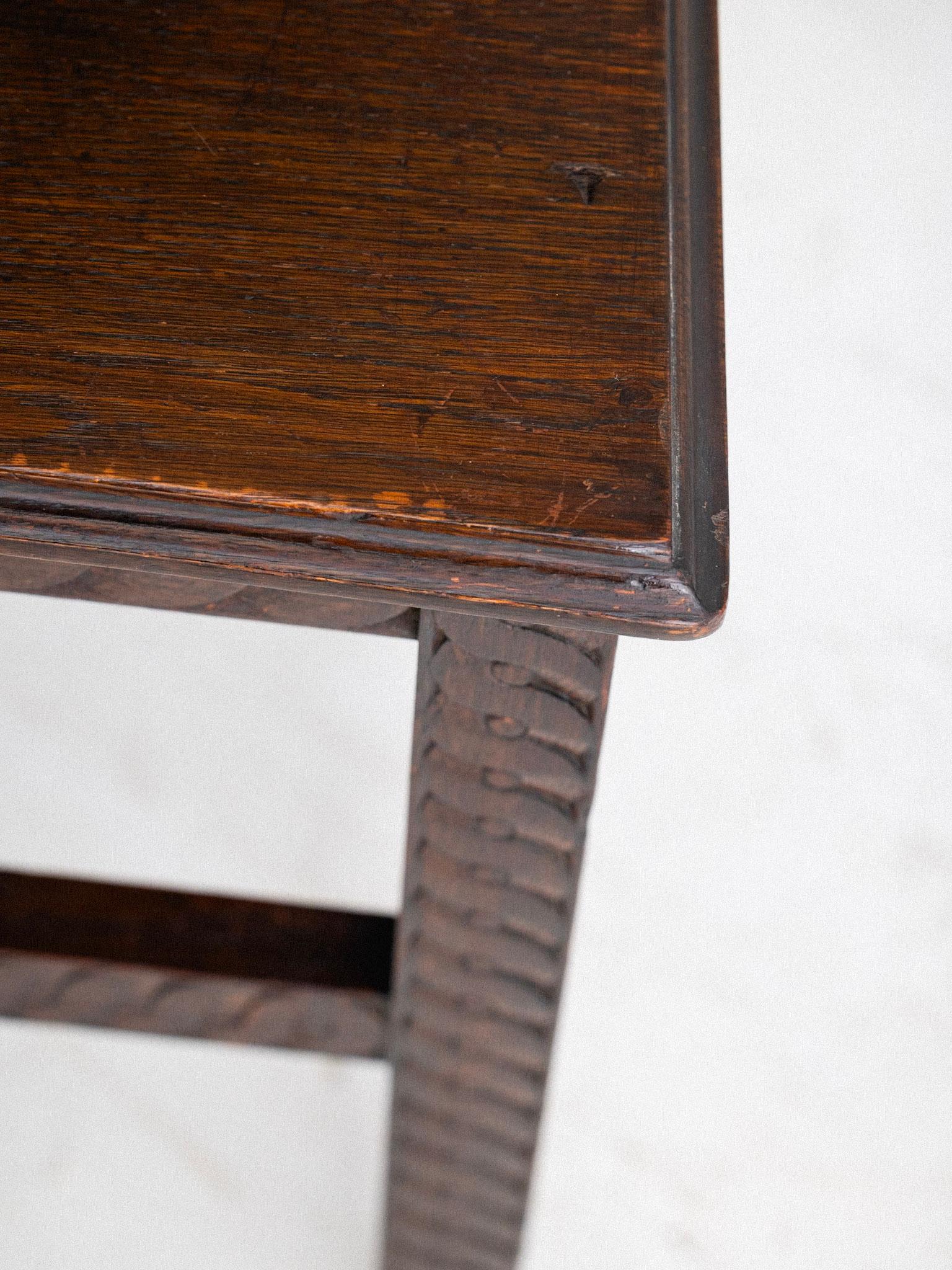 European Art Nouveau Carved Oak Chair 8