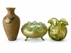 Vasi e portafiori in vetro colorato in stile Art Nouveau europeo