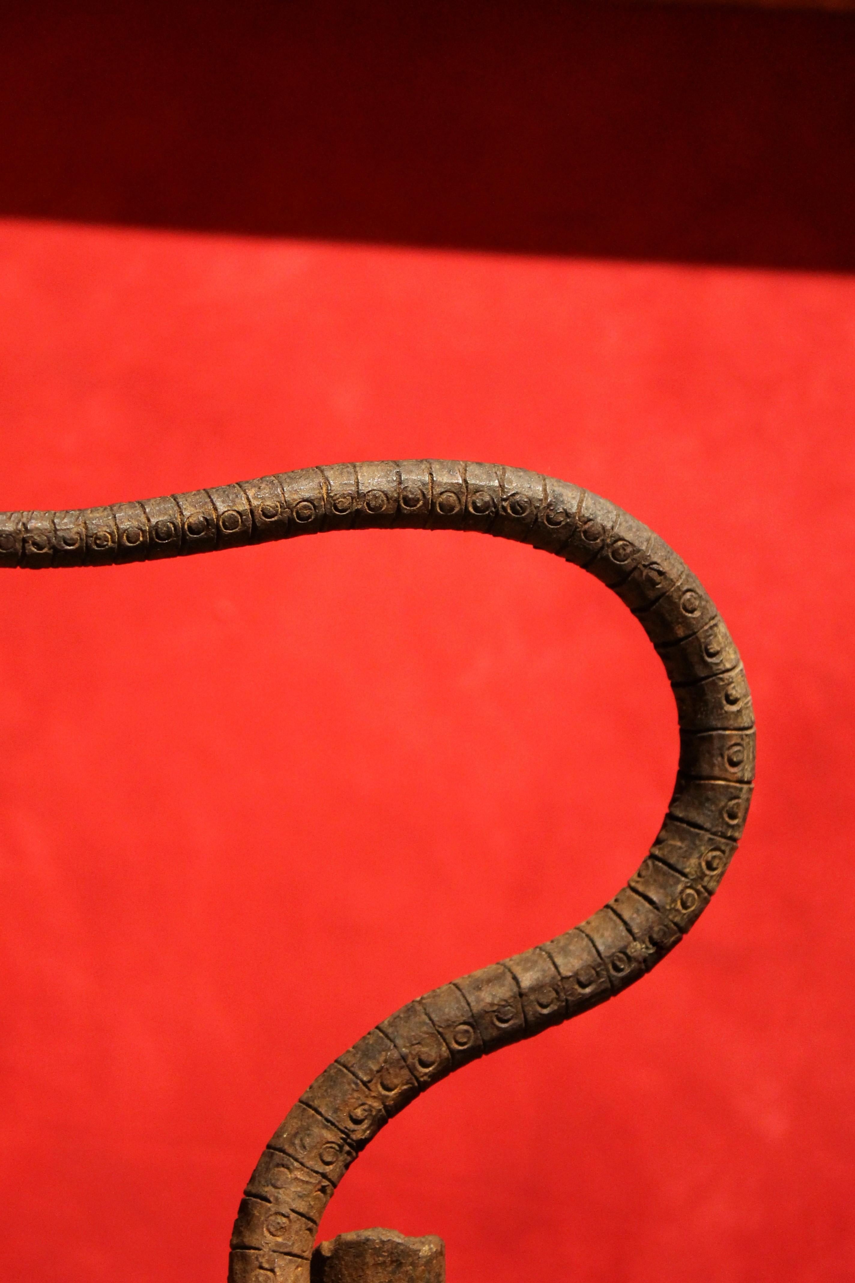 Centre de table de sculpture de serpent en fer rouillé forgé à la main de style Art nouveau européen  en vente 6