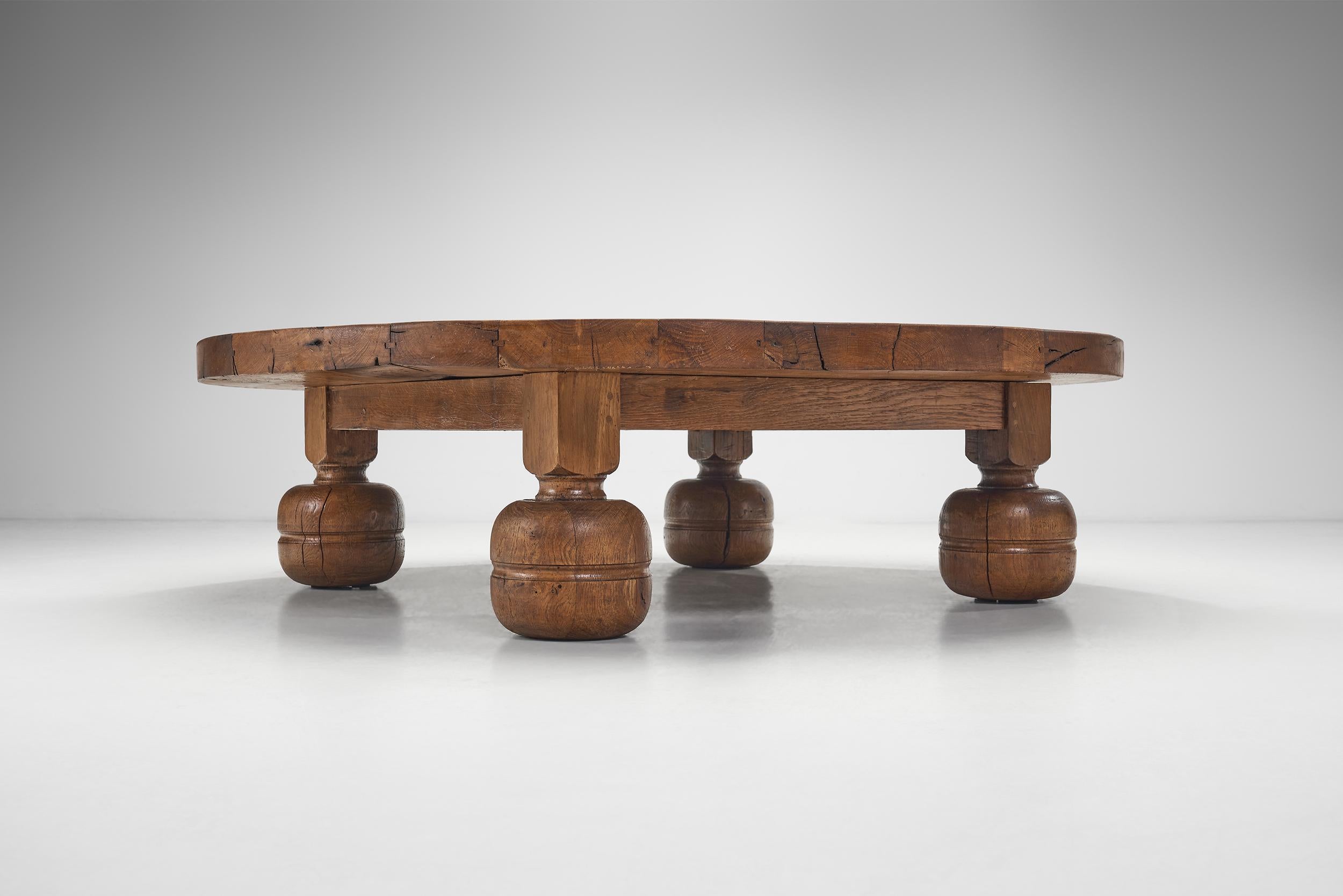 Wood European Artisan Coffee Table, Europe first half of the 20th century