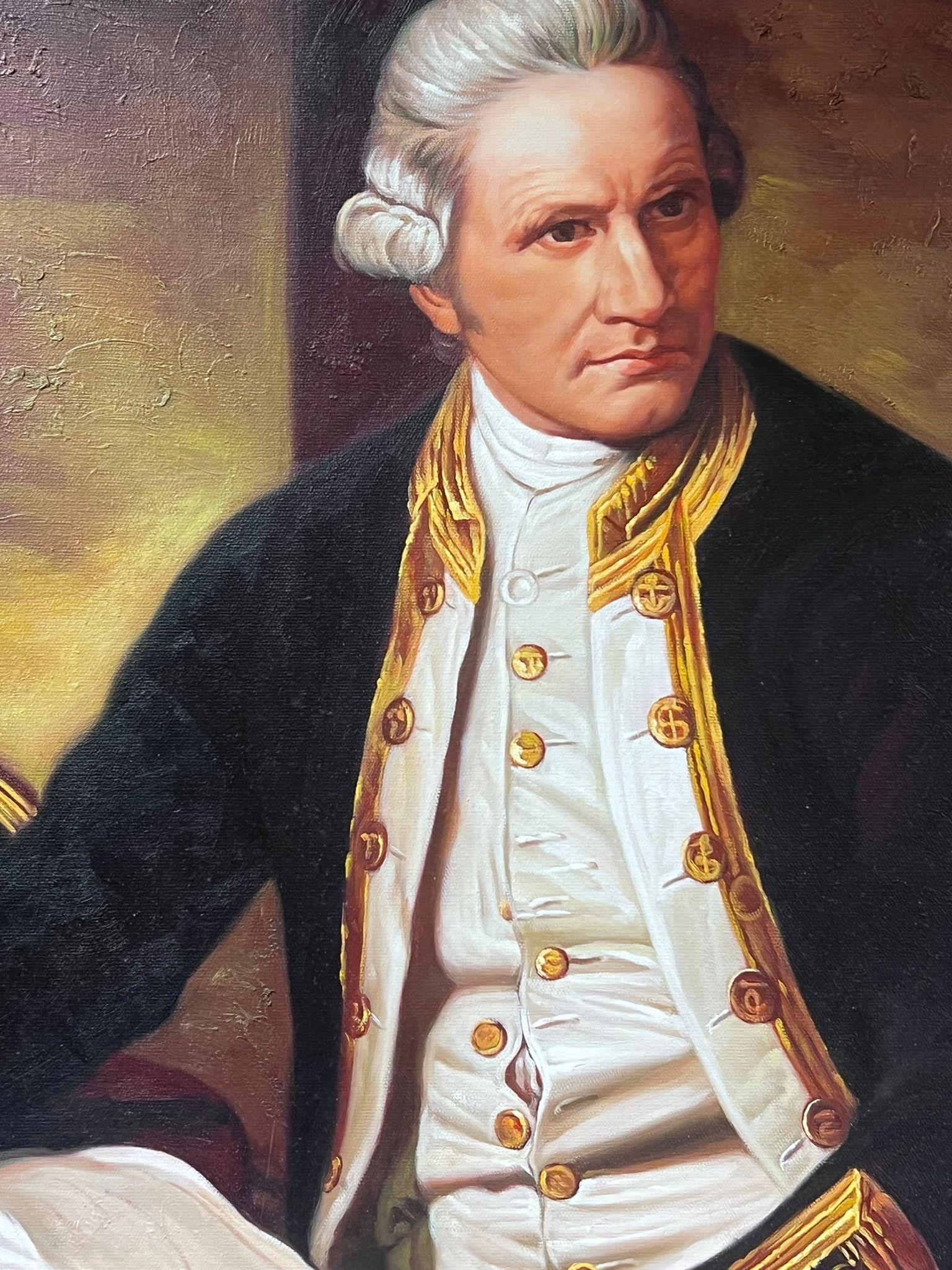 Captain James Cook Portrait Large Oil Painting on Canvas For Sale 5