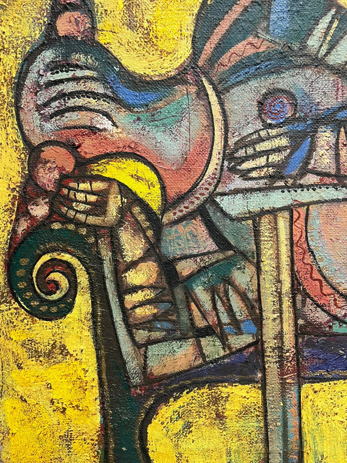 Immense peinture contemporaine Figures mythiques abstraites dans une composition surréaliste en vente 5
