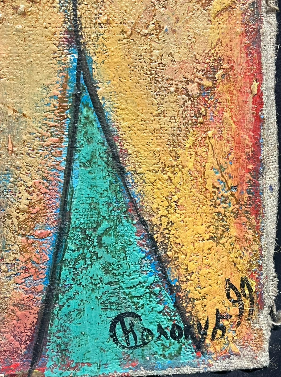 Immense peinture contemporaine Figures mythiques abstraites dans une composition surréaliste en vente 2