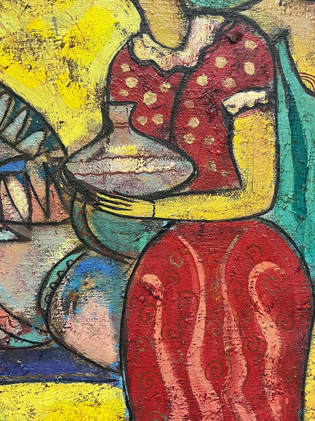 Immense peinture contemporaine Figures mythiques abstraites dans une composition surréaliste en vente 4