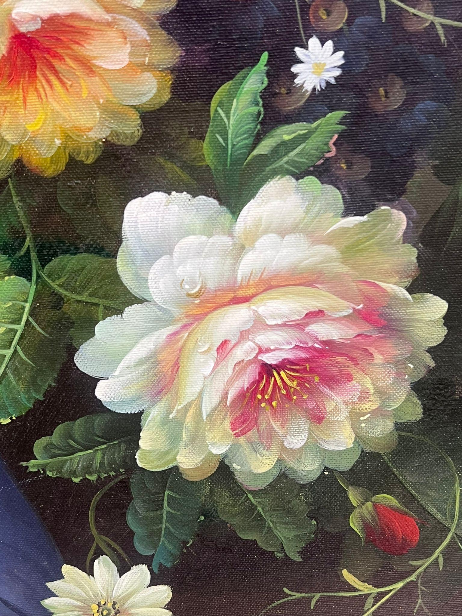 Natura morta classica di fiori
Artista europeo, XX secolo
olio su tela, senza cornice
tela: 36 x 24 pollici
provenienza: collezione privata, Cornovaglia, Inghilterra
condizioni: ottime e solide condizioni 
