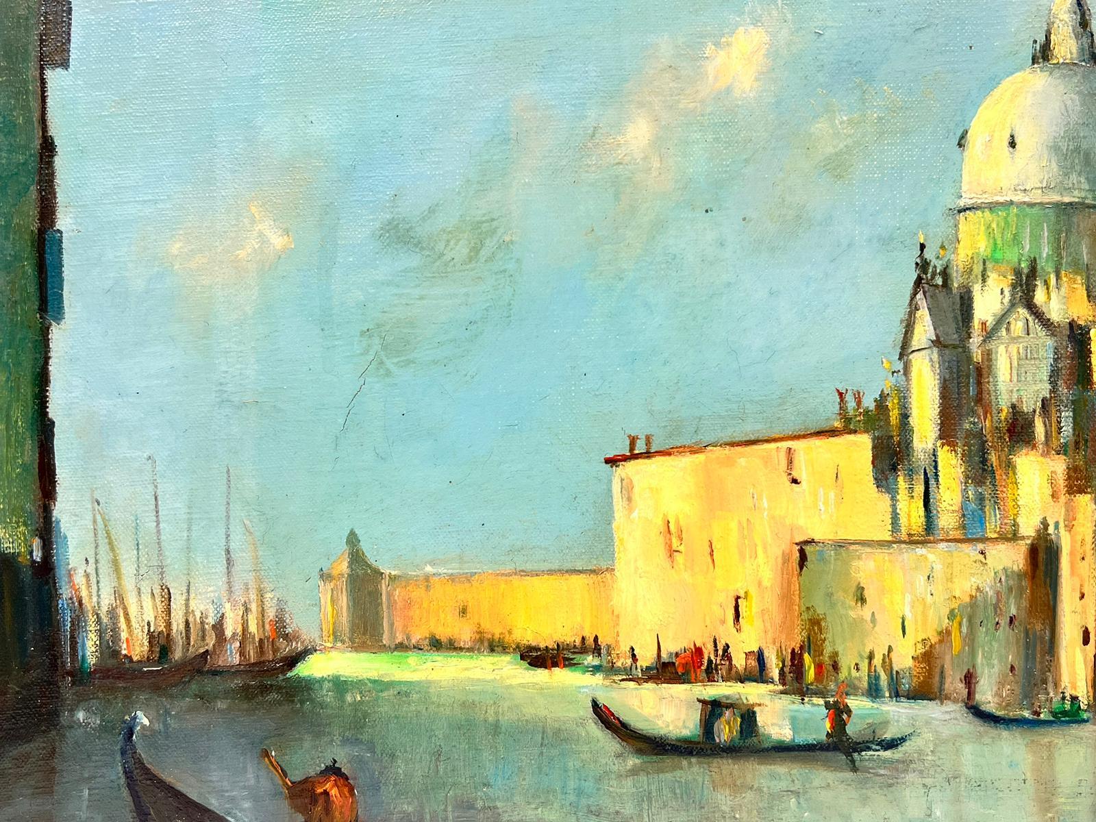 Signed Impressionist Oil Grand Canal Venice Blue Skies & Sunlight - Painting by European Artist