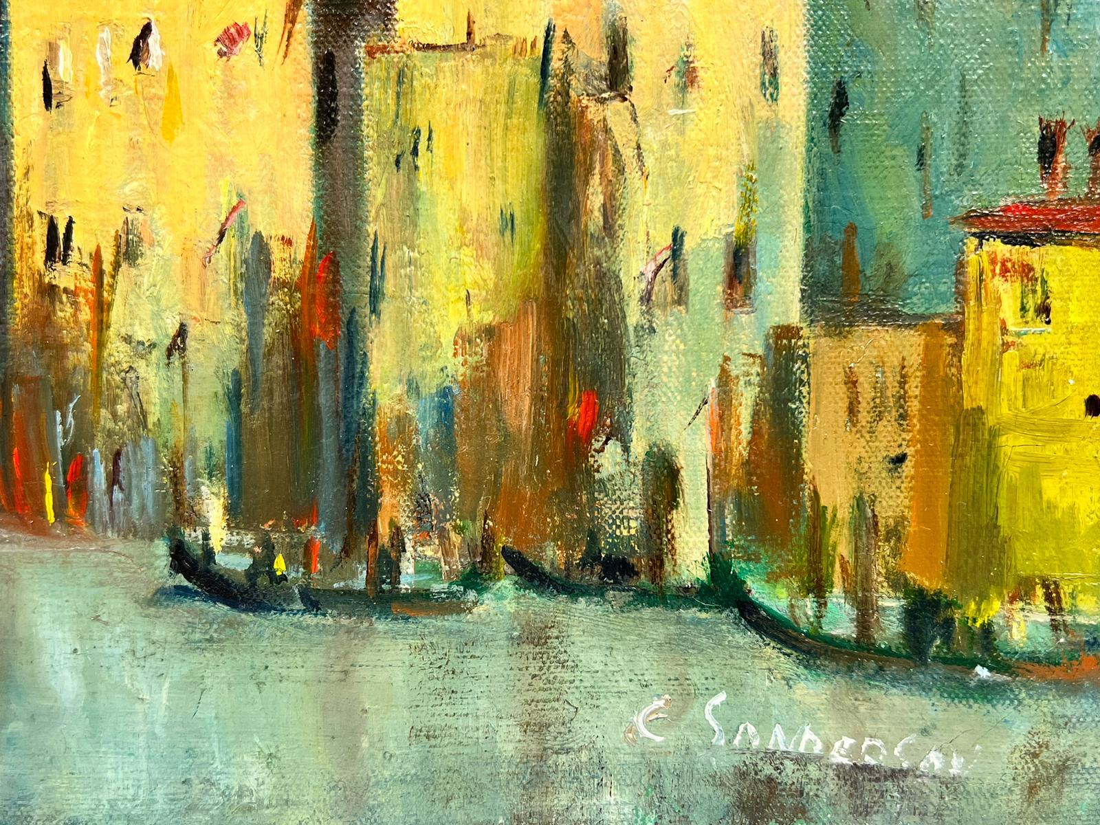 Signed Impressionist Oil Grand Canal Venice Blue Skies & Sunlight For Sale 2