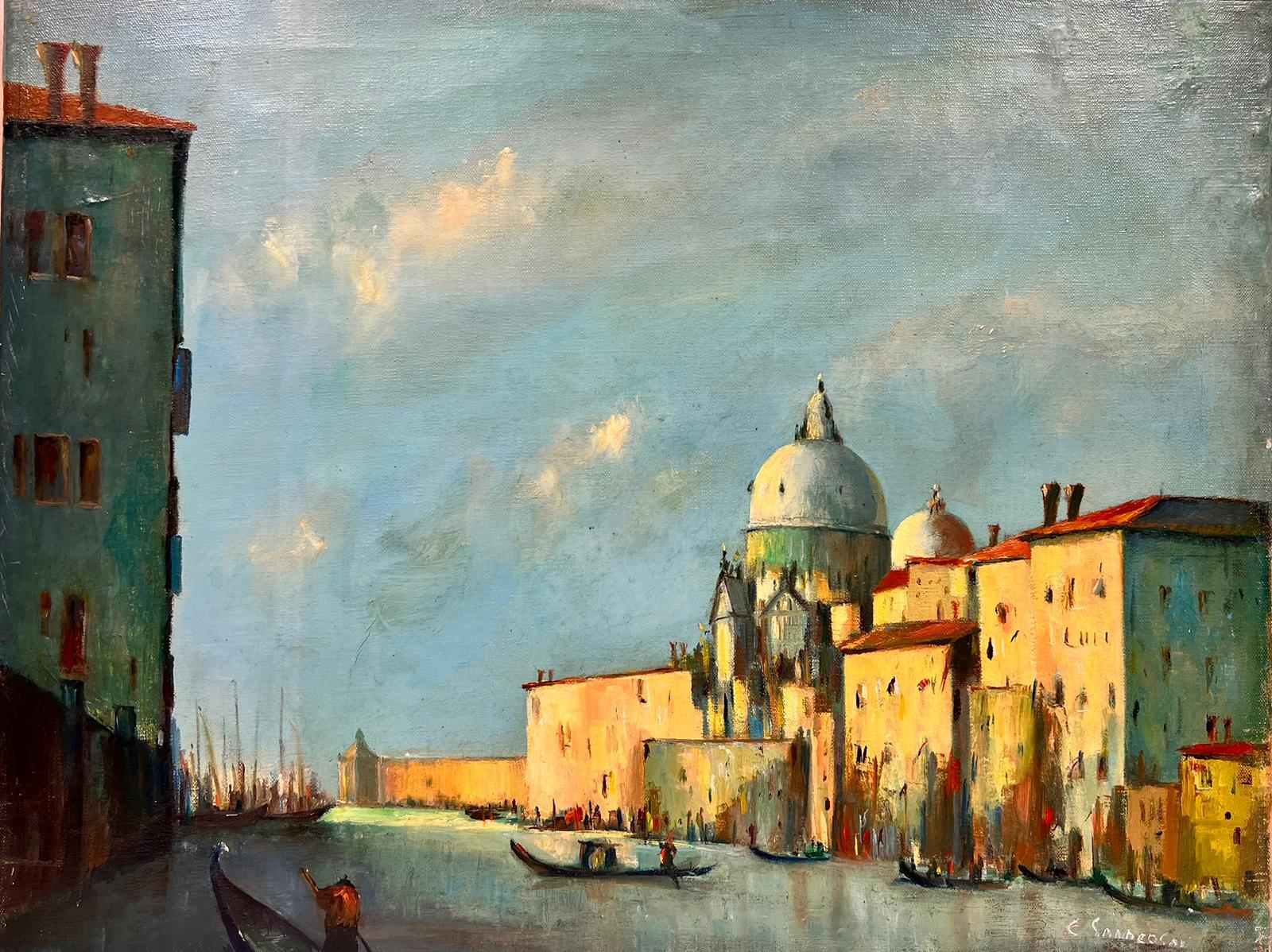 Signed Impressionist Oil Grand Canal Venice Blue Skies & Sunlight