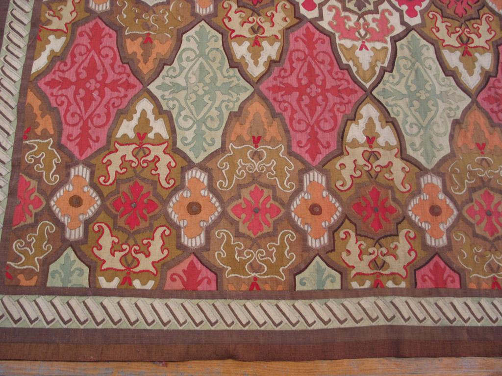 Französischer Aubusson-Teppich mit metallischen Fäden von Sallandrouze   (Wolle) im Angebot