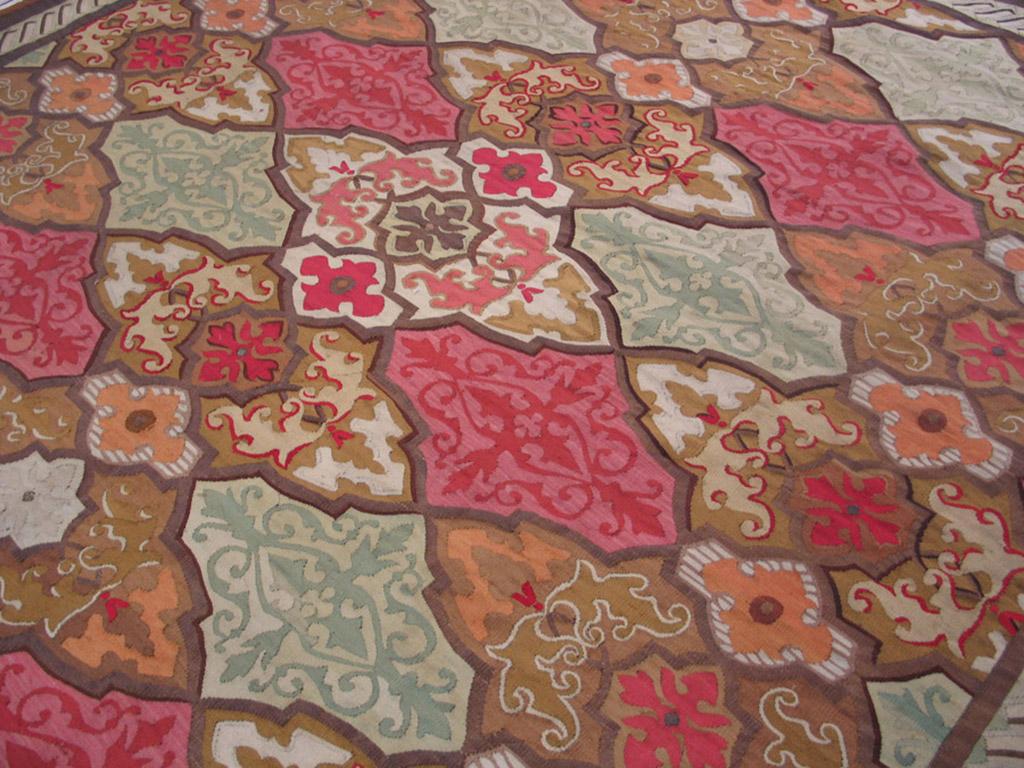 Metà XIX secolo Tappeto Aubusson francese con fili metallici di Sallandrouze in vendita