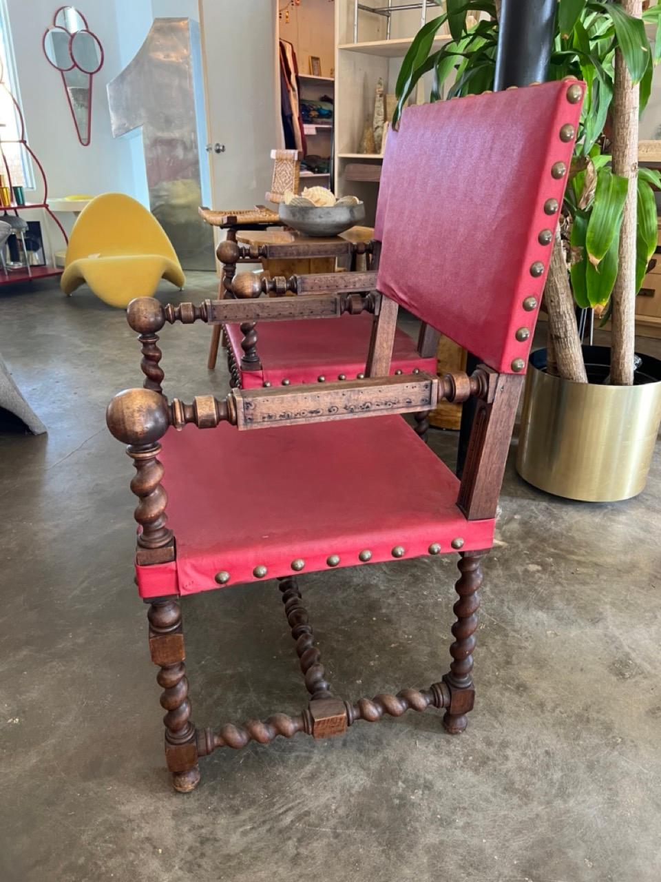 European Barley Twist Chairs  In Good Condition For Sale In Austin, TX