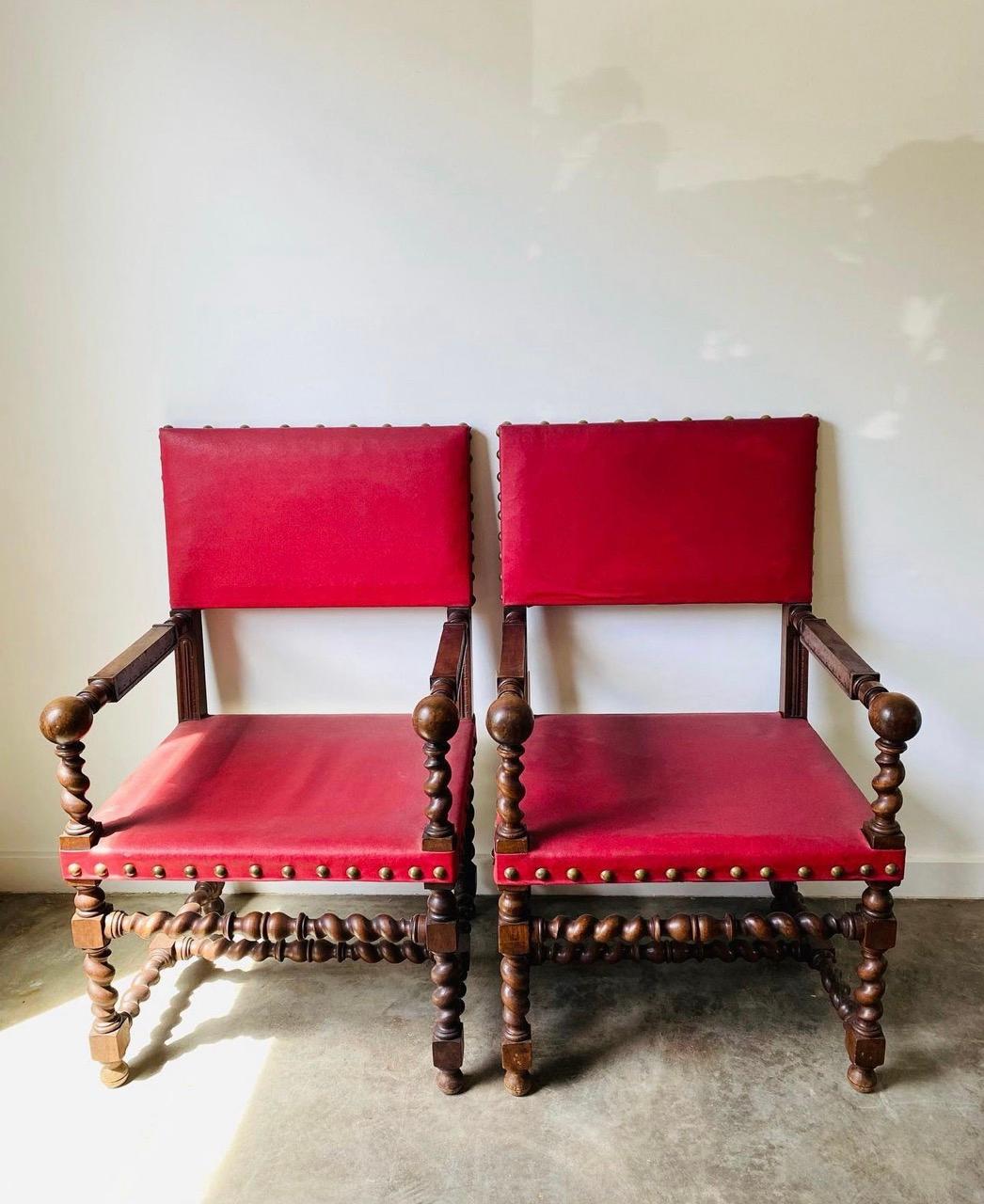 19th Century European Barley Twist Chairs  For Sale
