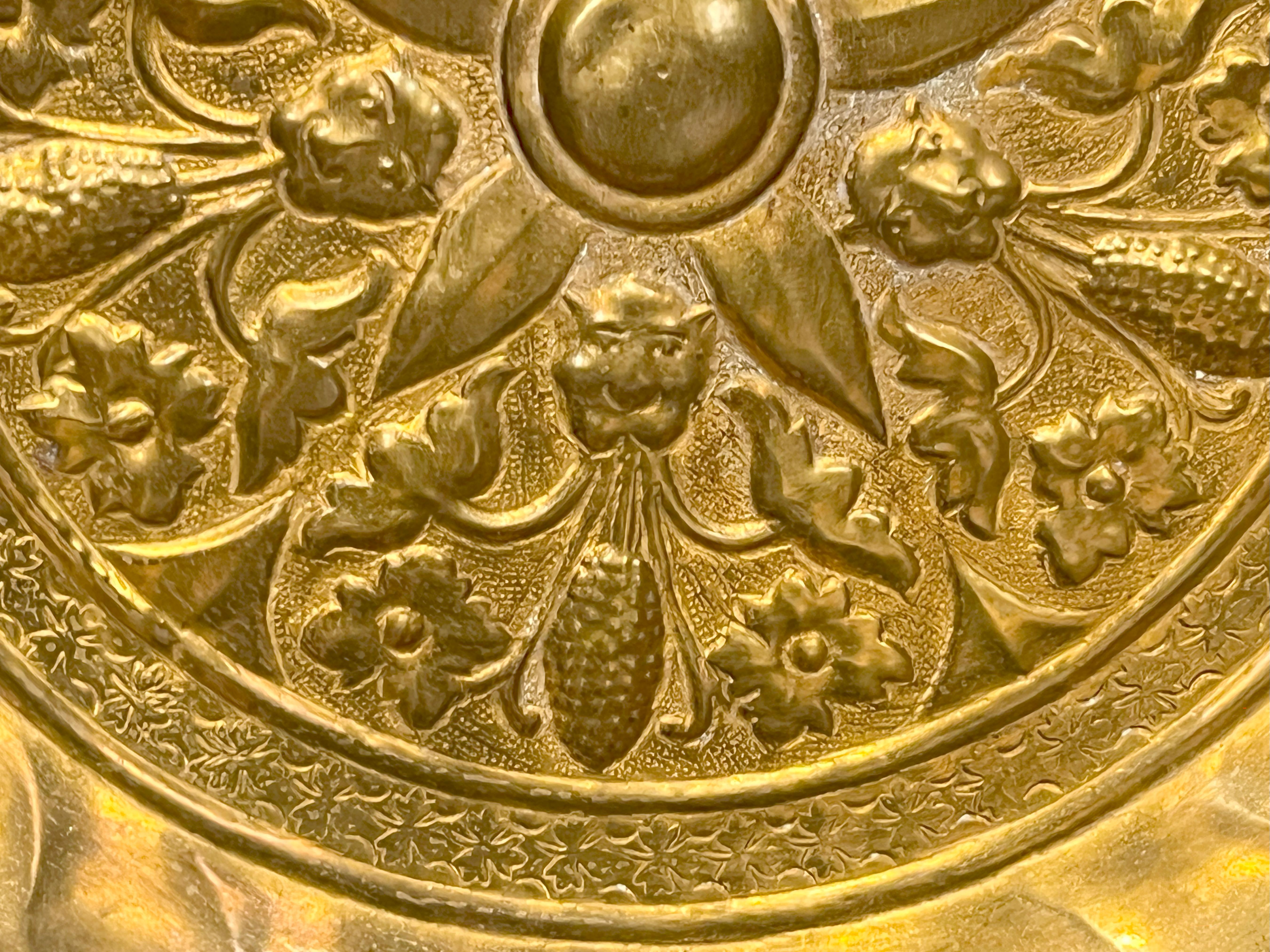 European Baroque Brass Alms Plate 3