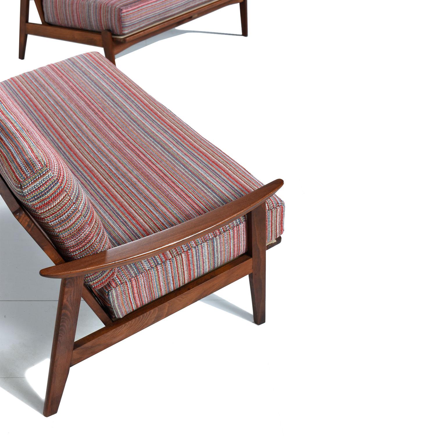 European Beechwood Mid-Century Modern Two-Piece Sofa Sectional, Restored 2
