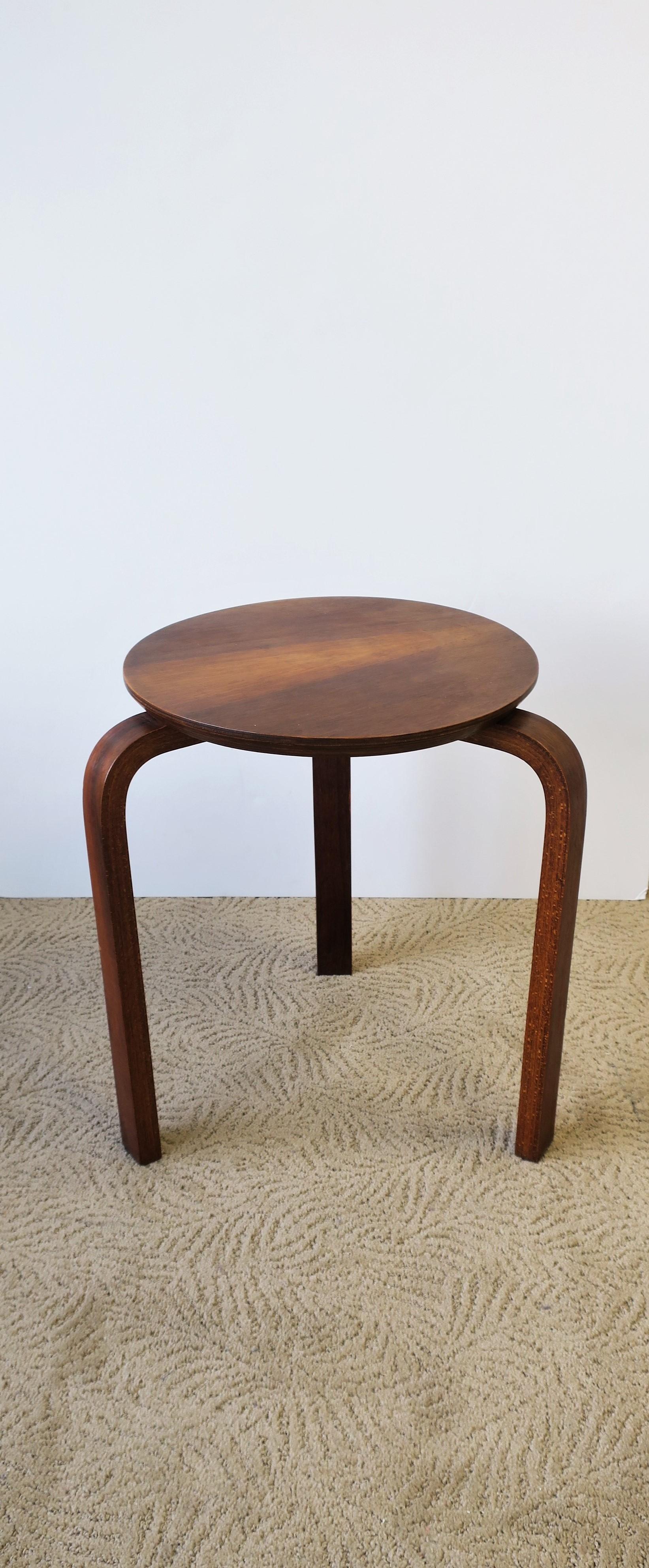 A rich modern European bentwood stool or drinks table, Midcentury Modern period, circa mid-20th century, Yugoslavia. Marked 