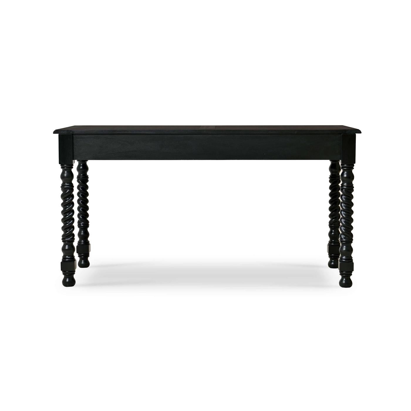 Contemporary European Black Rustic Desk For Sale