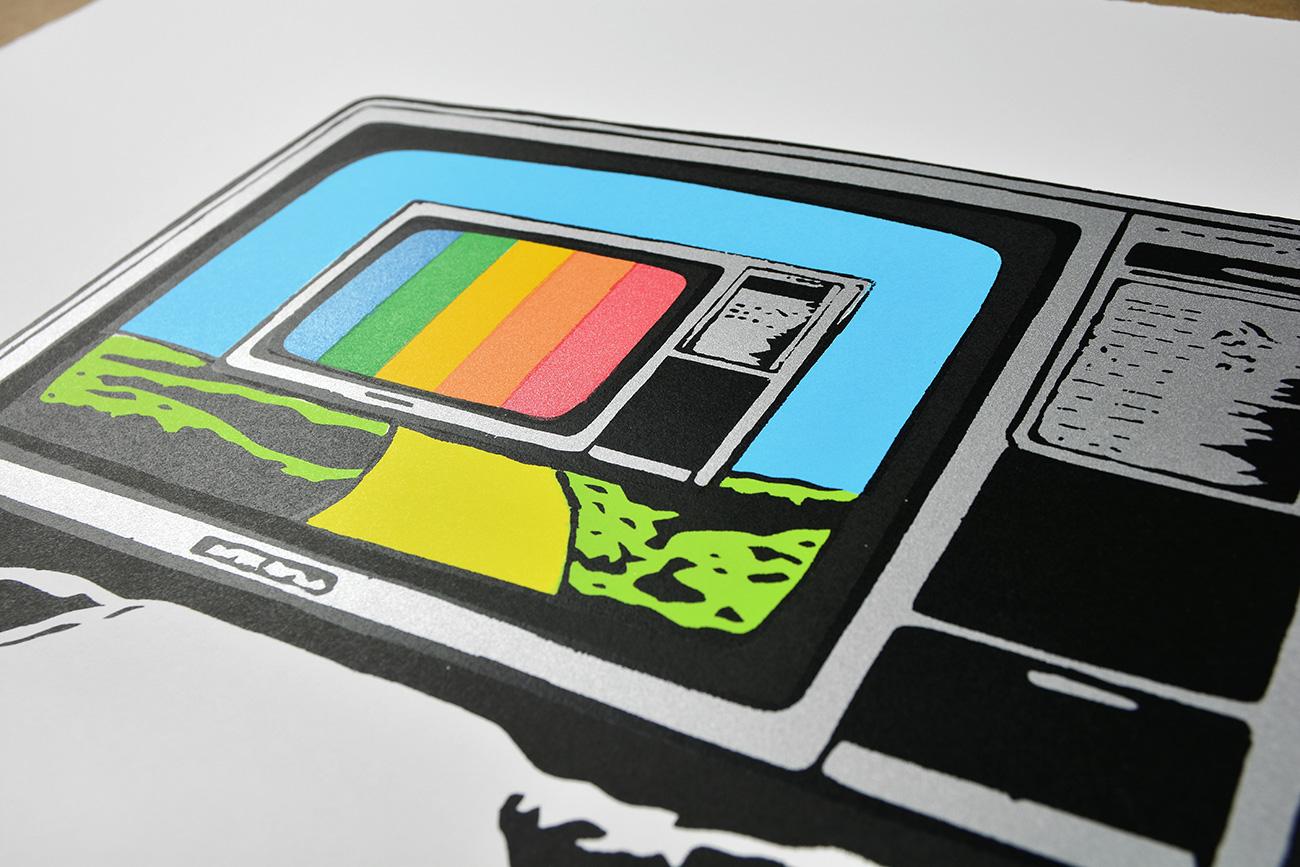 EUROPEAN BOB: Life is better in colour. Screen print. Street Art, Graffiti - Gray Figurative Print by European Bob