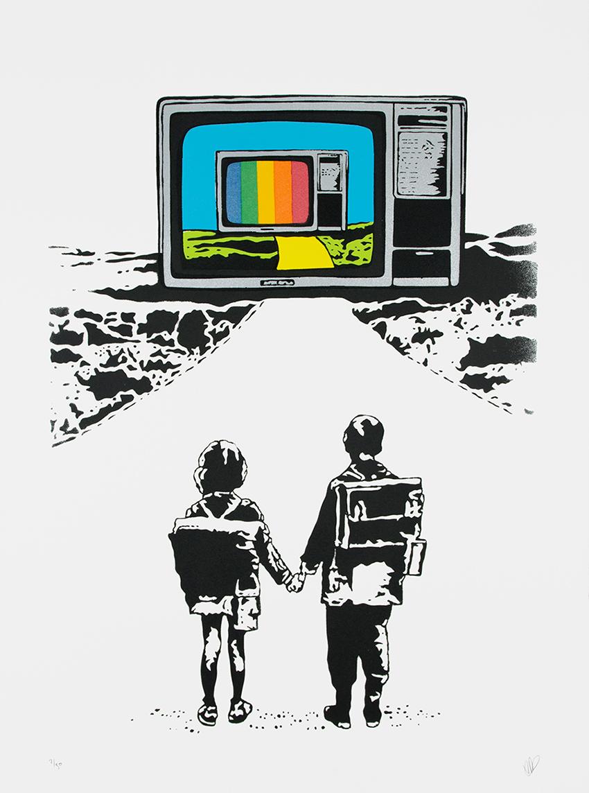 Figurative Print di European Bob - EUROPEAN BOB: La vita è migliore a colori. Stampa serigrafica. Street Art, Graffiti