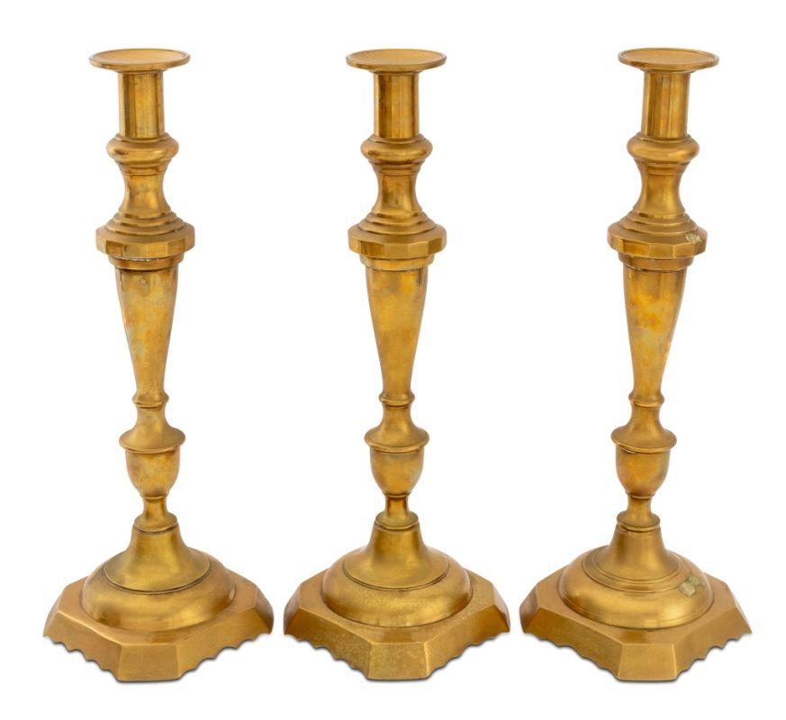 Victorian European Brass Candlesticks, 6