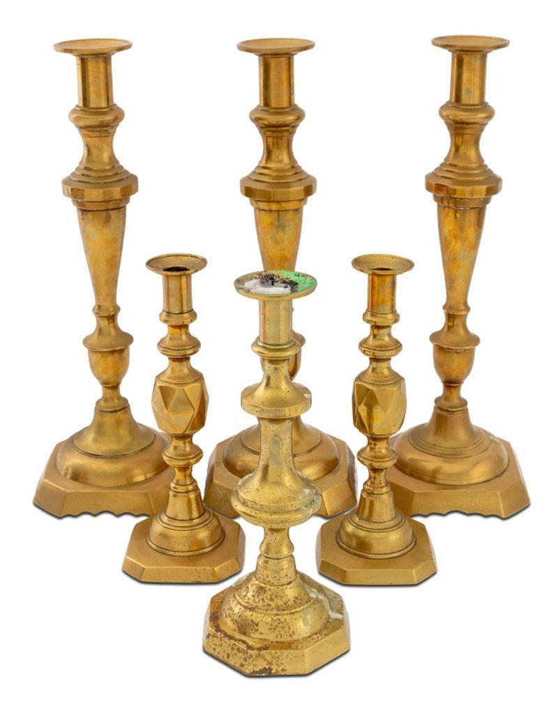 European Brass Candlesticks, 6 1
