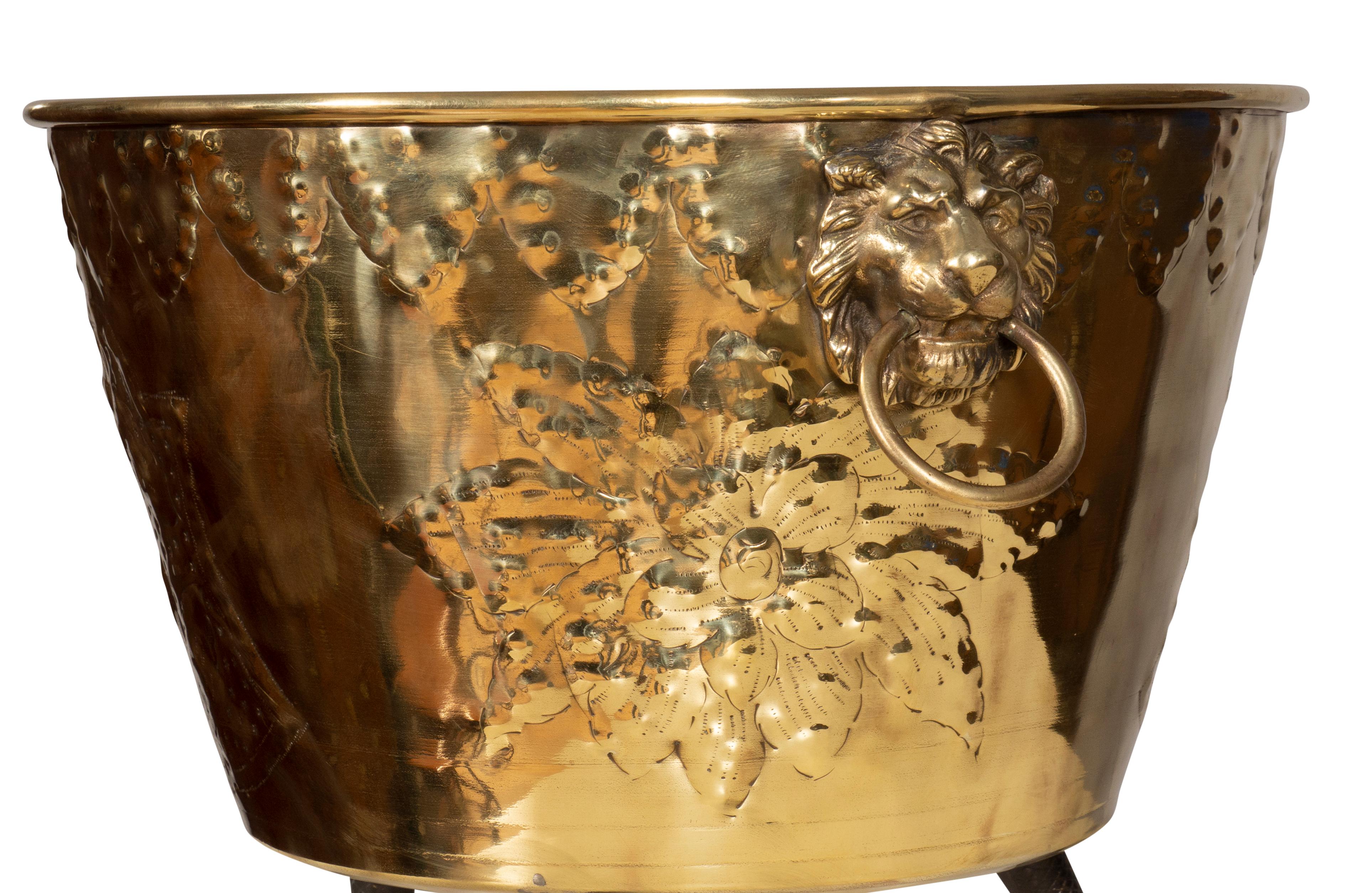 European Brass Fireplace Bucket For Sale 3