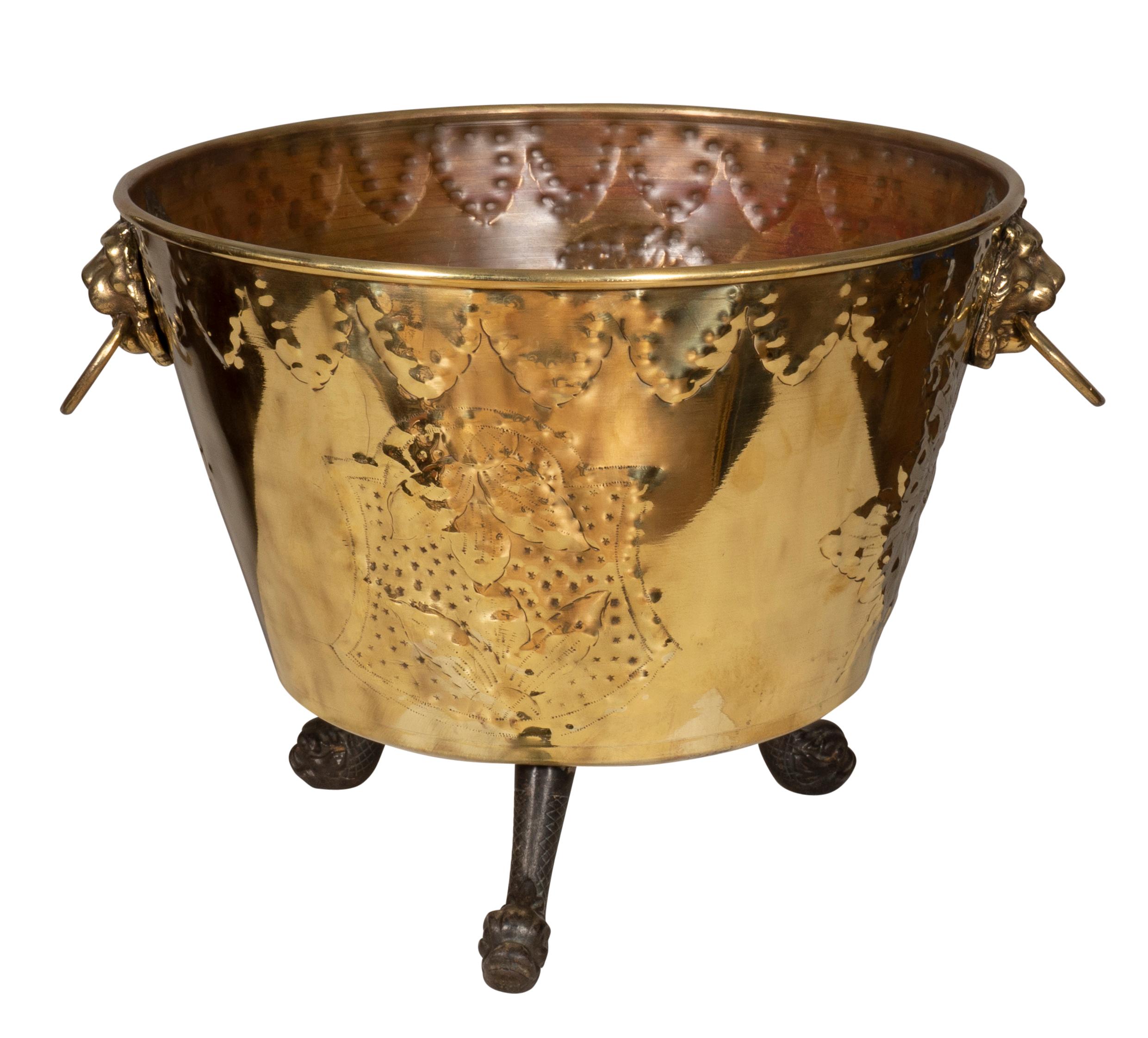 European Brass Fireplace Bucket For Sale 5