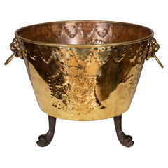 Antique European Brass Fireplace Bucket