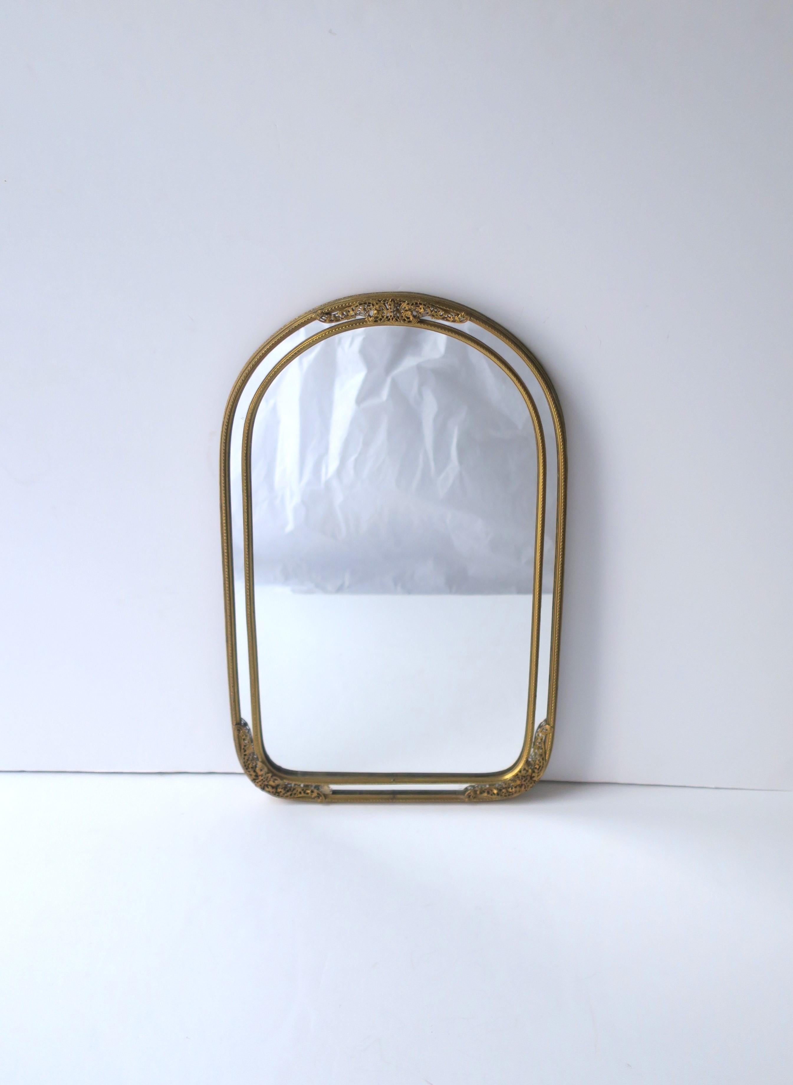 European Brass Wall or Vanity Mirror  In Good Condition For Sale In New York, NY