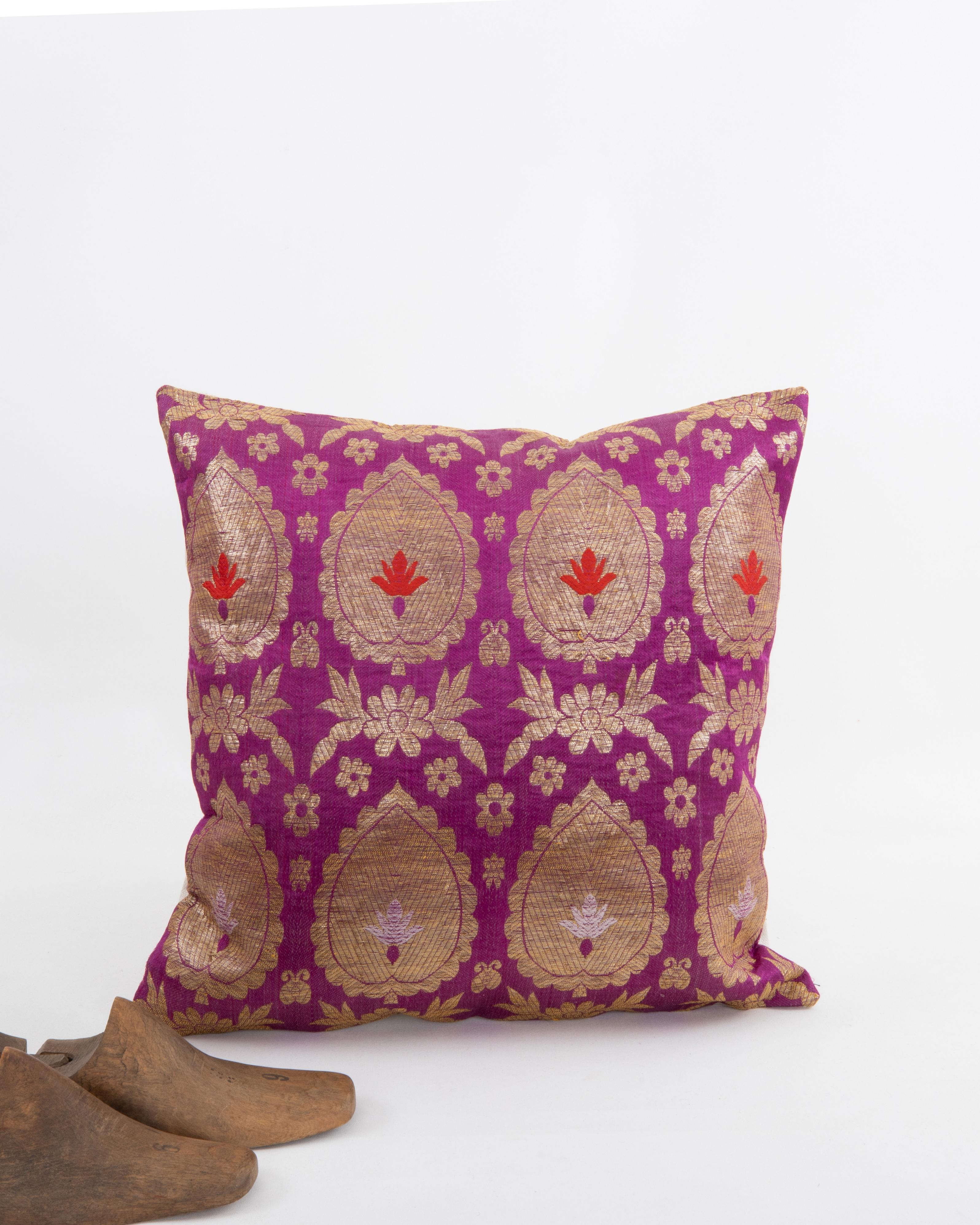 Metallic Thread European Brocade Pillowcase , Early 20th Century. France or Italy For Sale