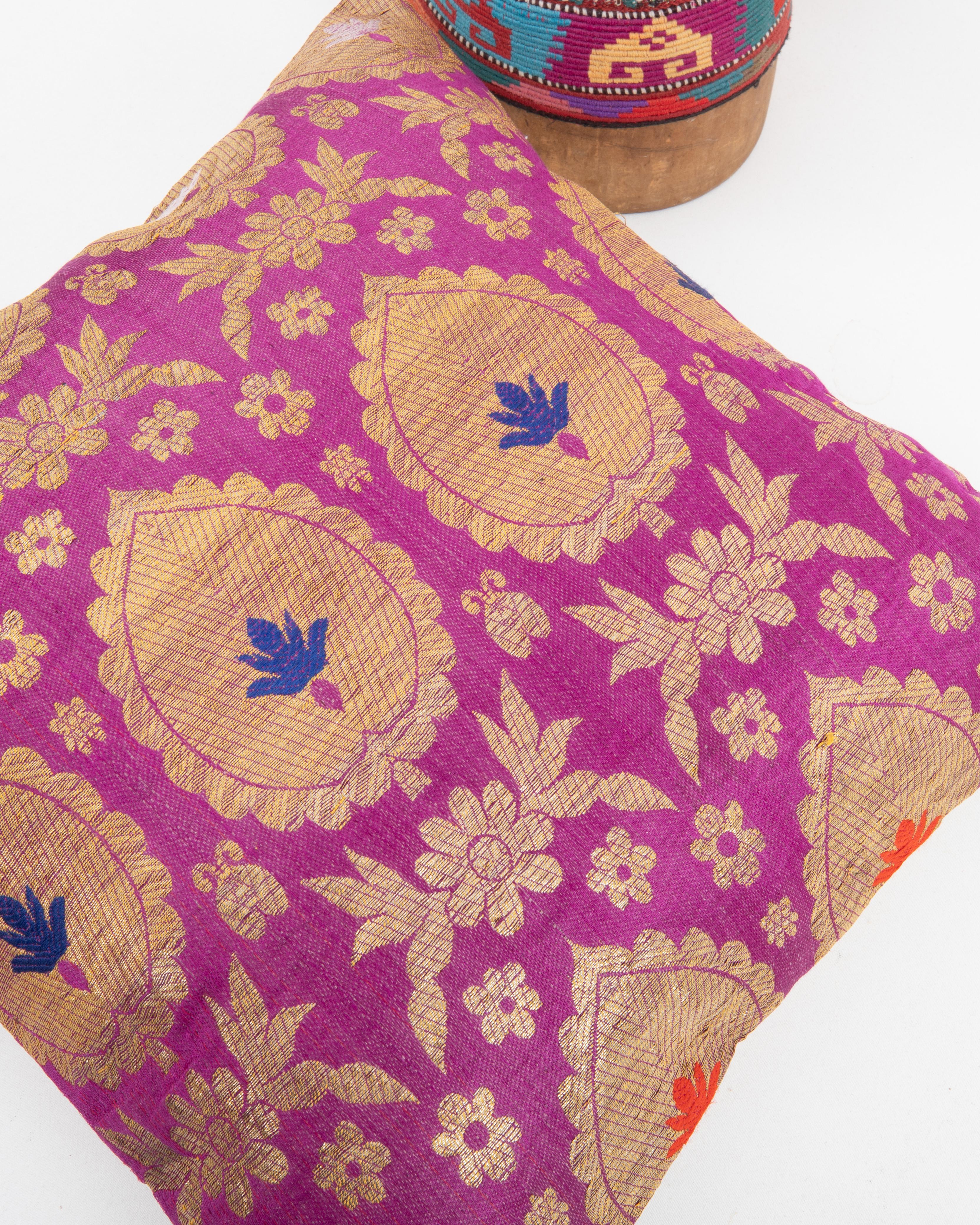 Metallic Thread European Brocade Pillowcase , Early 20th Century. France or Italy For Sale